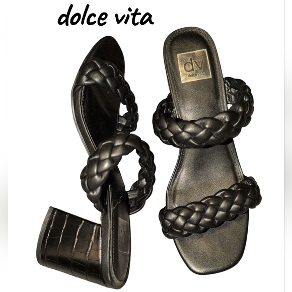 Dolce Vita Shoes - Dolce Vita Black Braided 3" Chunky Heels
